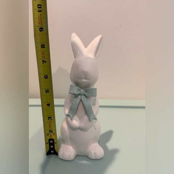 Super Cute Large Ceramic Bunny Figurines with Pastel Bows- Set of 3- NWT - Picture 6 of 6